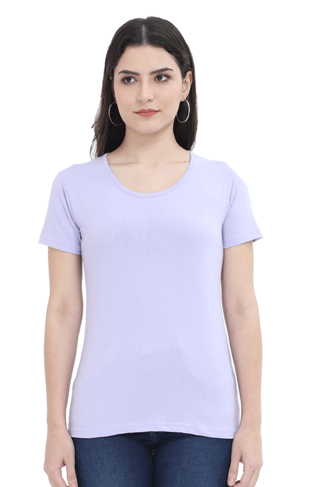 Lilac Crew Neck Half Sleeve Women's T-shirt