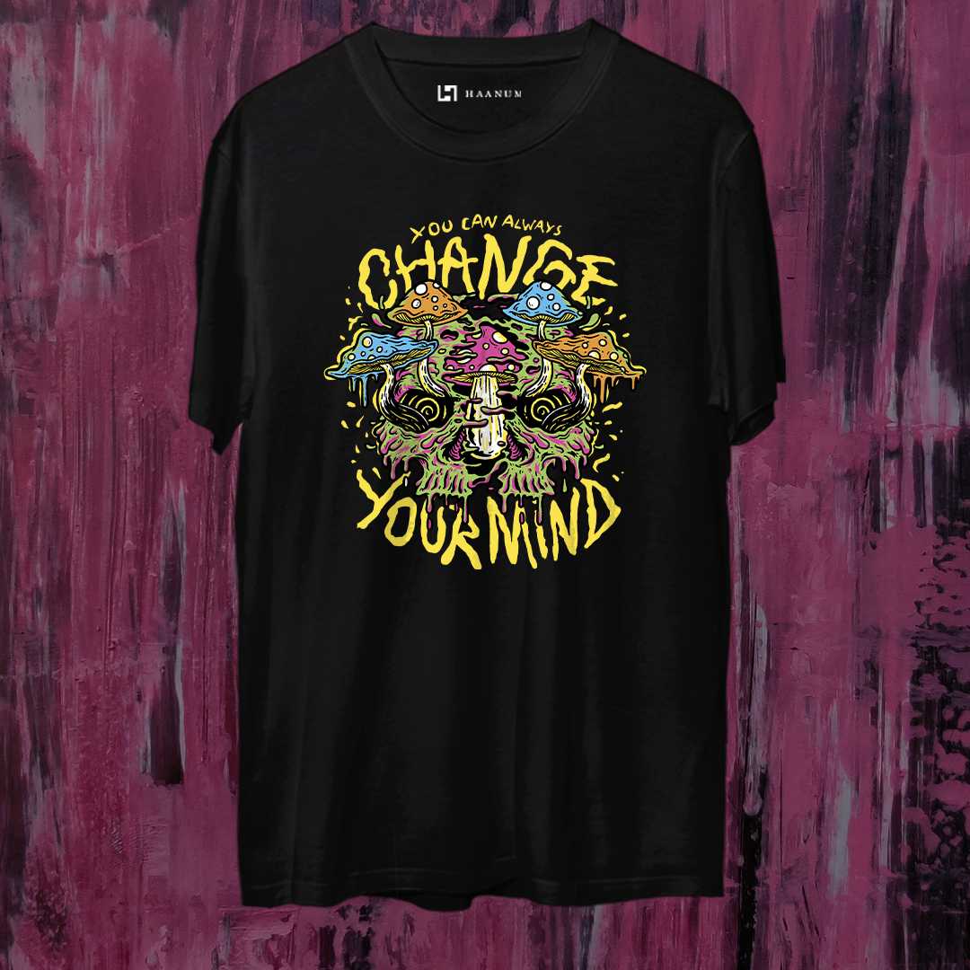 Change Your Mind Round Neck Half Sleeve Unisex T-Shirt - Haanum