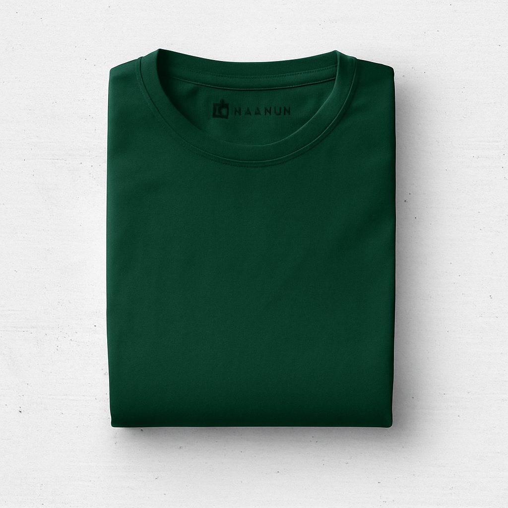 Emerald Green Crew Neck Half Sleeve Unisex T-Shirt