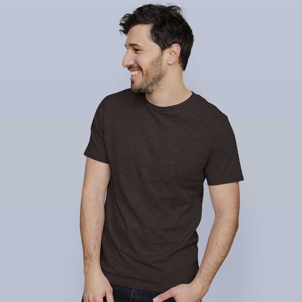 Coffee Brown Crew Neck Half Sleeve Unisex T-Shirt - Haanum
