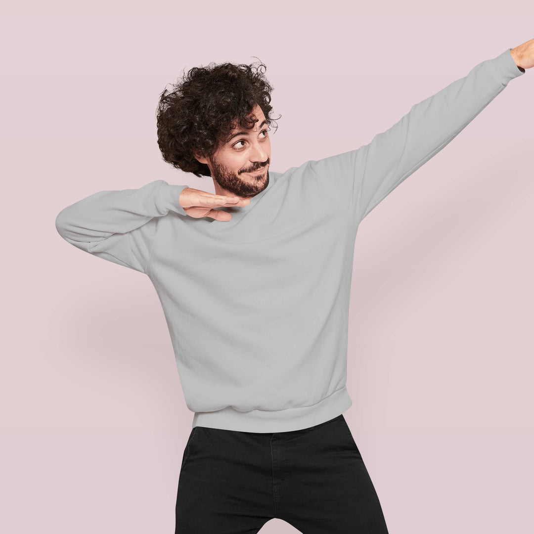 Grey Unisex Sweatshirt Plain - Haanum