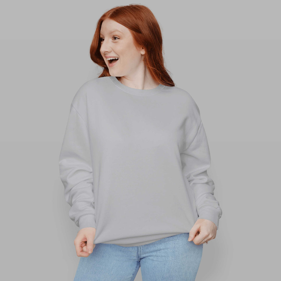 Grey Unisex Sweatshirt Plain - Haanum