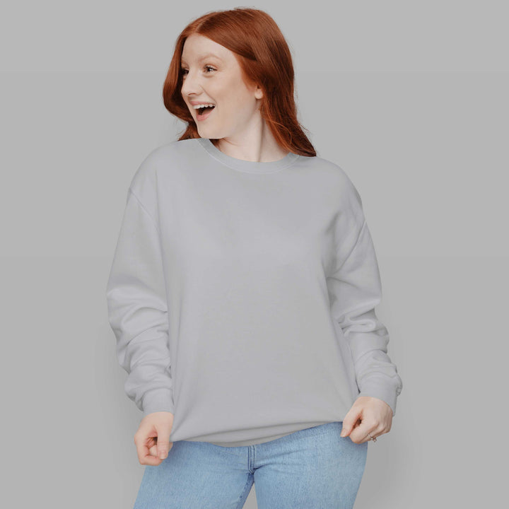 Grey Unisex Sweatshirt Plain - Haanum