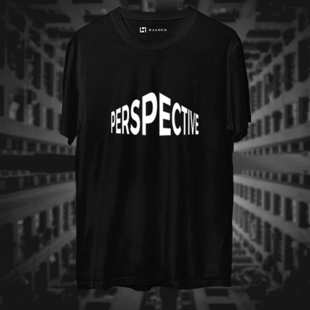 Perspective Round Neck Half Sleeve Unisex T-Shirt - Haanum