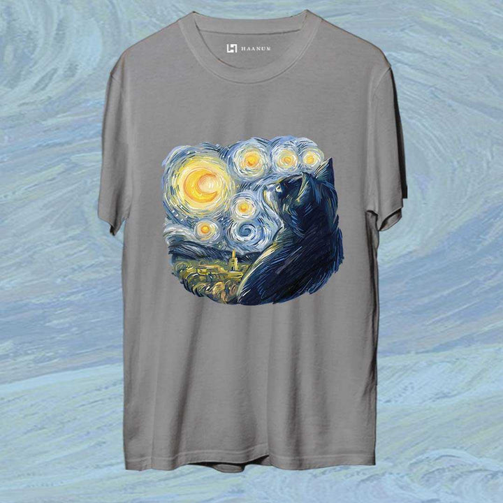 Van Gogh Round Neck Half Sleeve Unisex T-Shirt - Haanum
