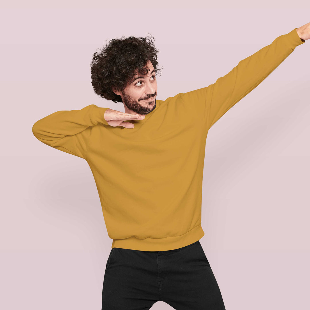 Mustard Unisex Sweatshirt Plain - Haanum