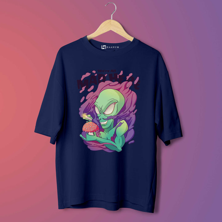 Alien With Mushroom Oversized Tshirt - Haanum
