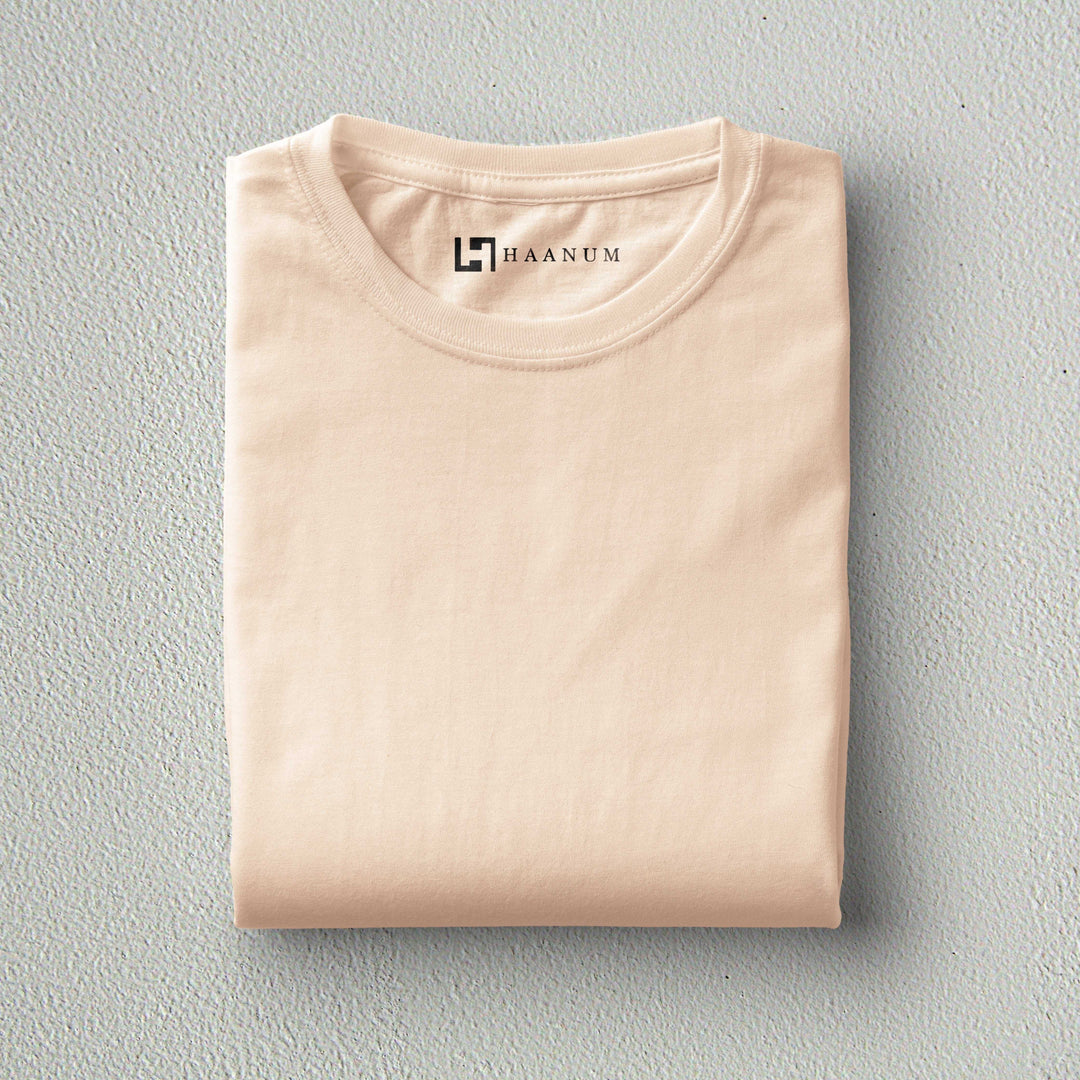 Peach Crew Neck Half Sleeve Unisex T-shirt - Haanum