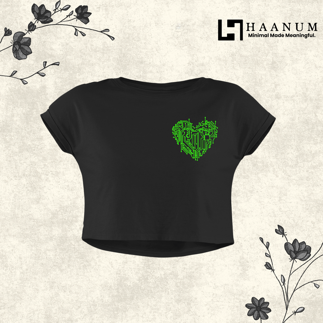Virtual Heart Crop Top For Women