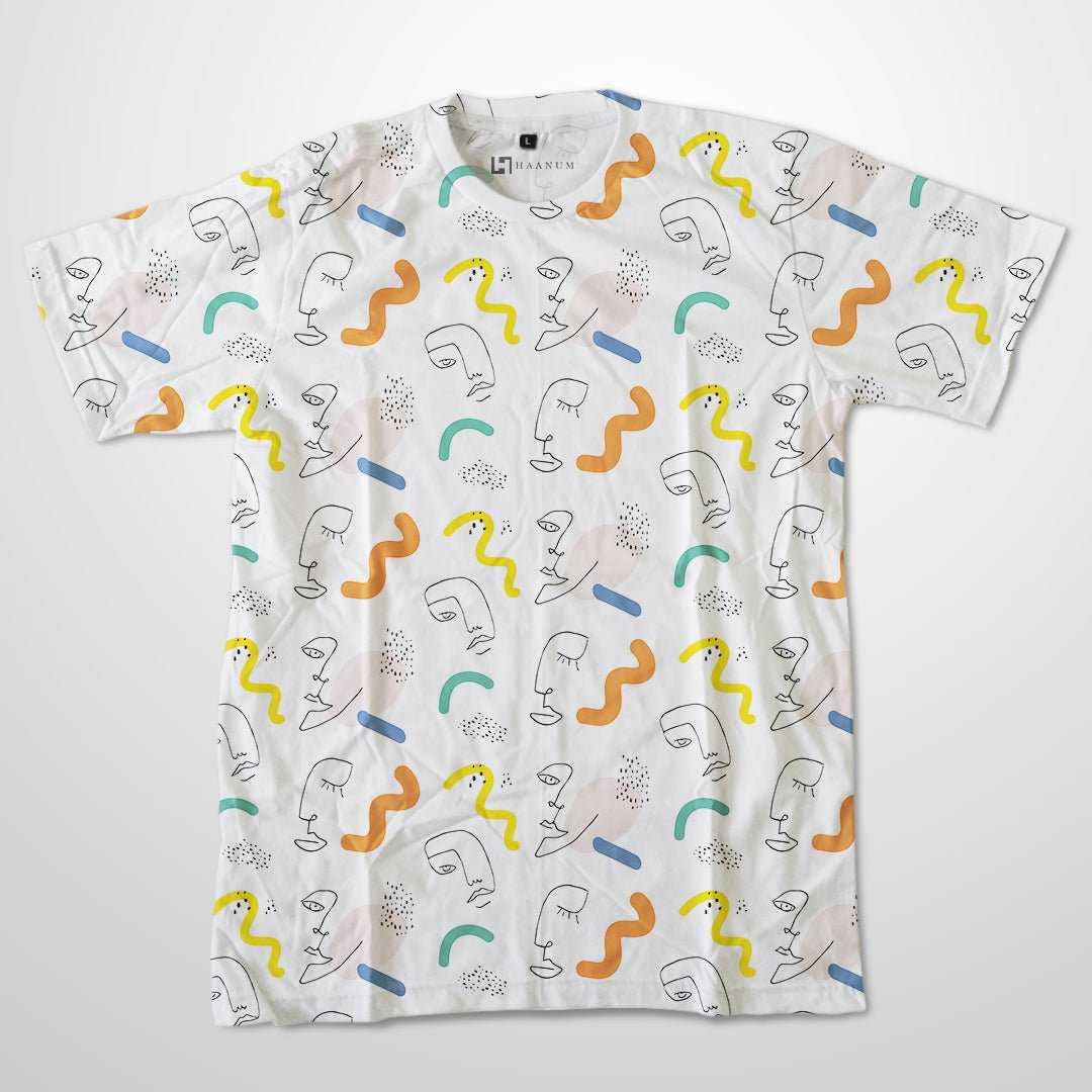 Abstract Art Full Print Half Sleeve Unisex T-Shirt - Haanum