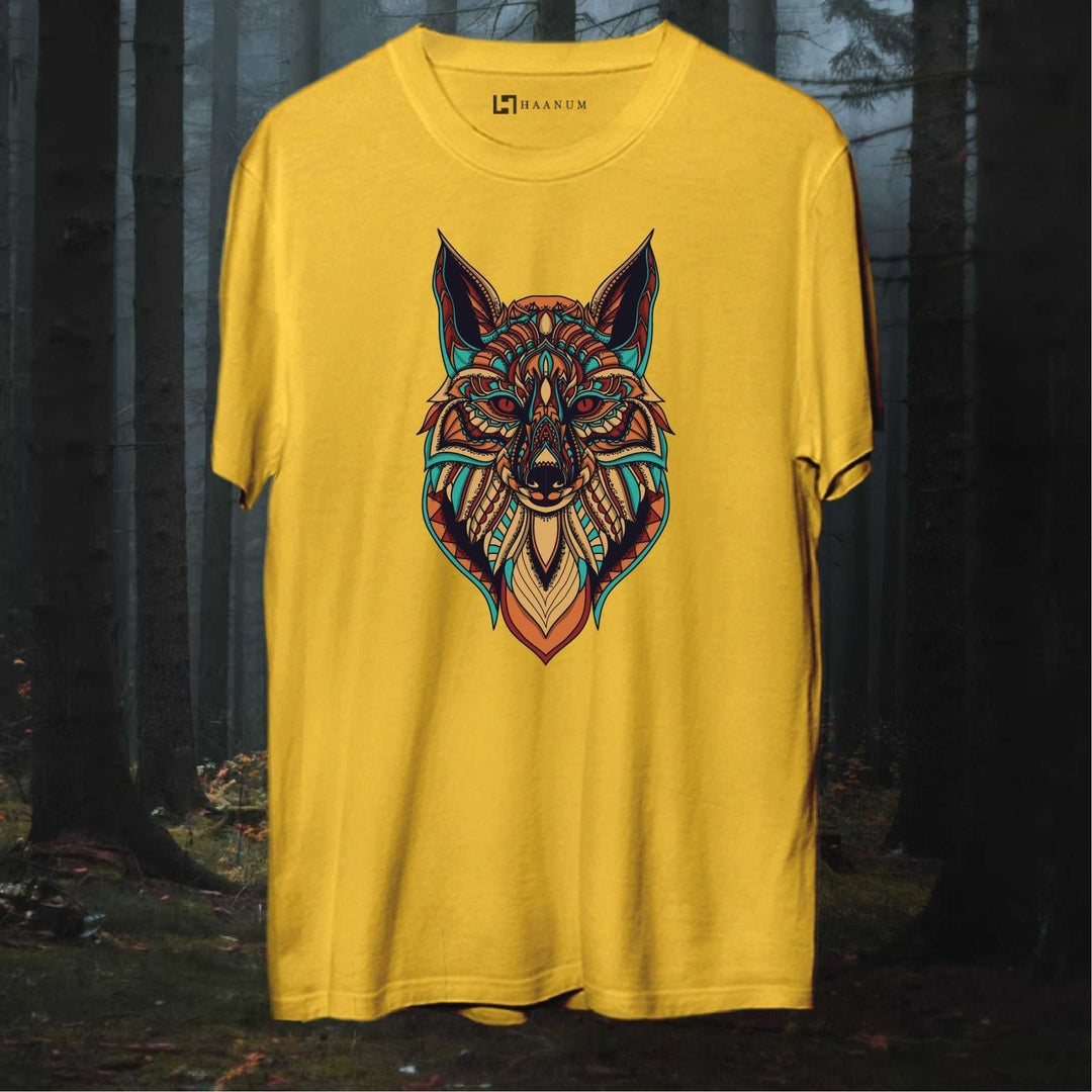Ancient Egypt Wolf Round Neck Half Sleeve Unisex T-Shirt - Haanum