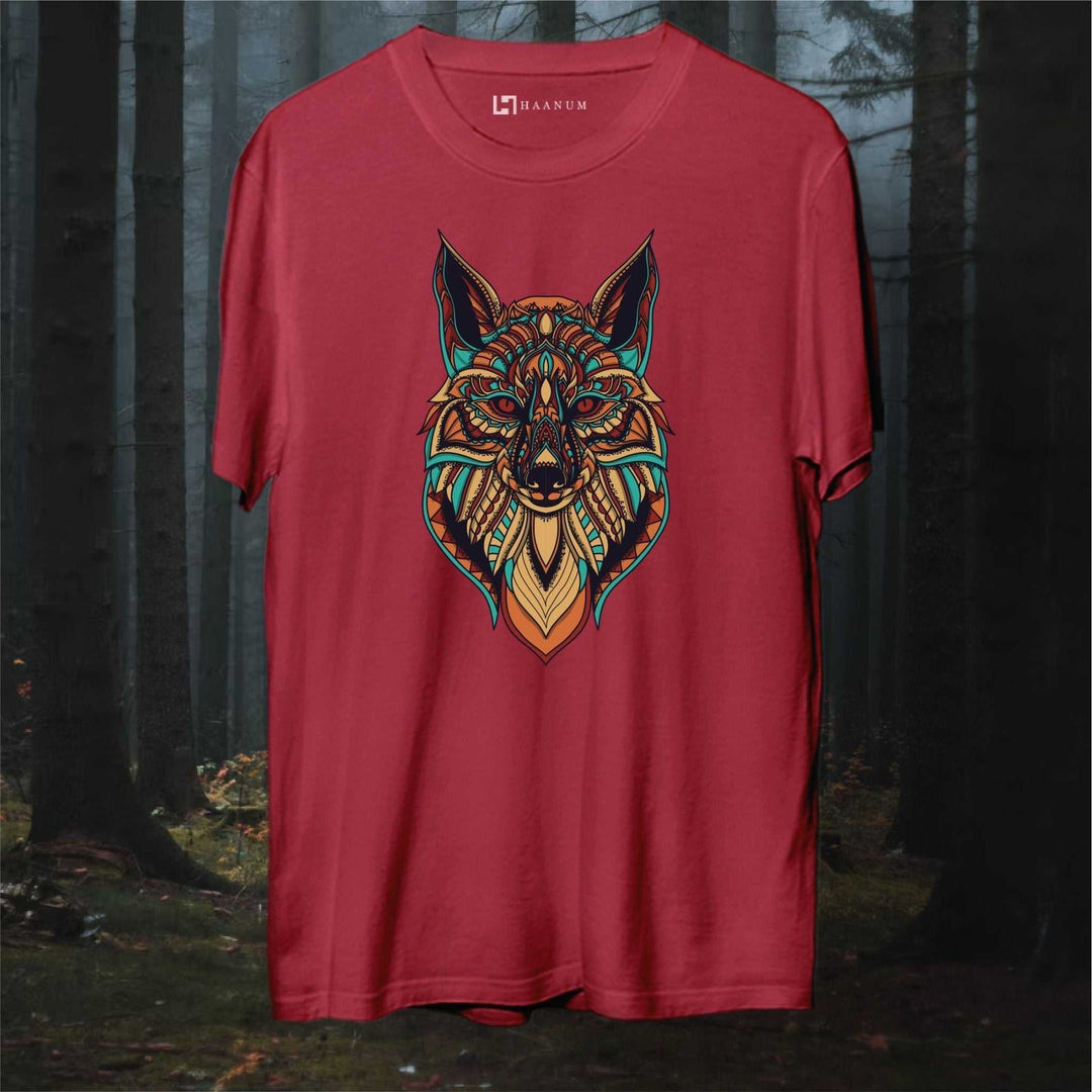 Ancient Egypt Wolf Round Neck Half Sleeve Unisex T-Shirt - Haanum