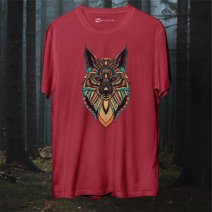 Ancient Egypt Wolf Round Neck Half Sleeve Unisex T-Shirt - Haanum