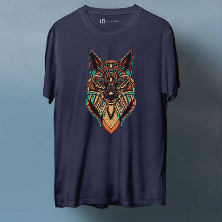 Ancient Egypt Wolf Round Neck Half Sleeve Unisex T-Shirt - Haanum