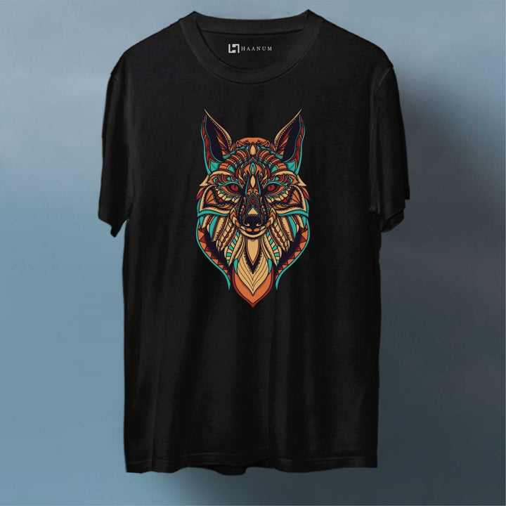 Ancient Egypt Wolf Round Neck Half Sleeve Unisex T-Shirt - Haanum