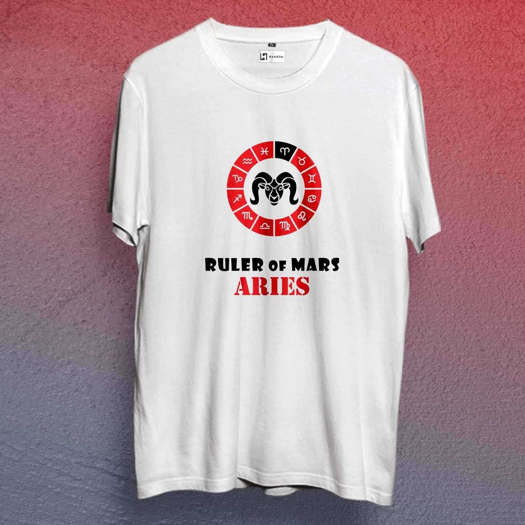 Aries Ruler of Mars Crew Neck Sleeve Unisex T-Shirt - Haanum