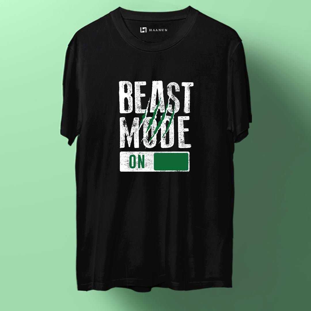 Beast Mode ON Crew Neck Half Sleeve Unisex T-Shirt - Haanum