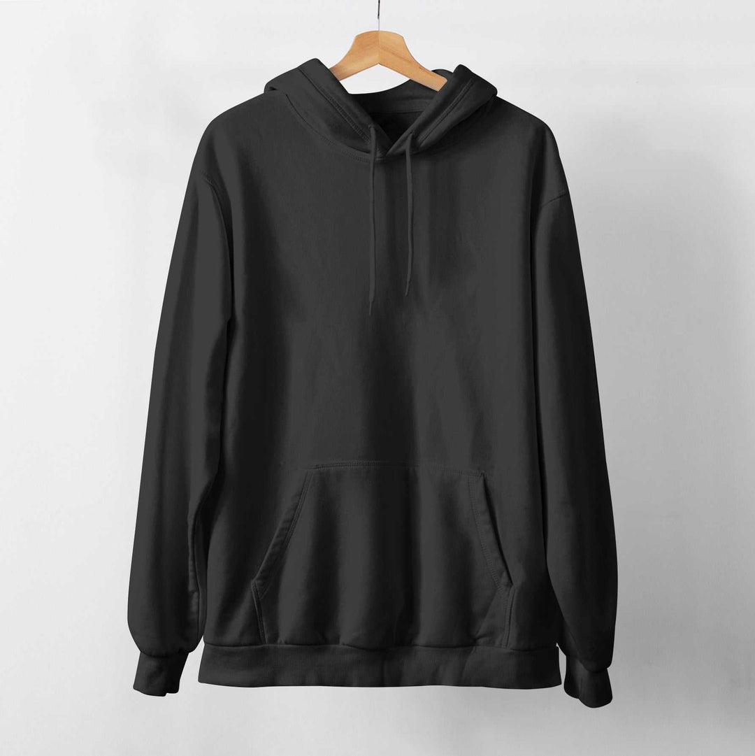 Black Unisex Hoodie Plain - Haanum