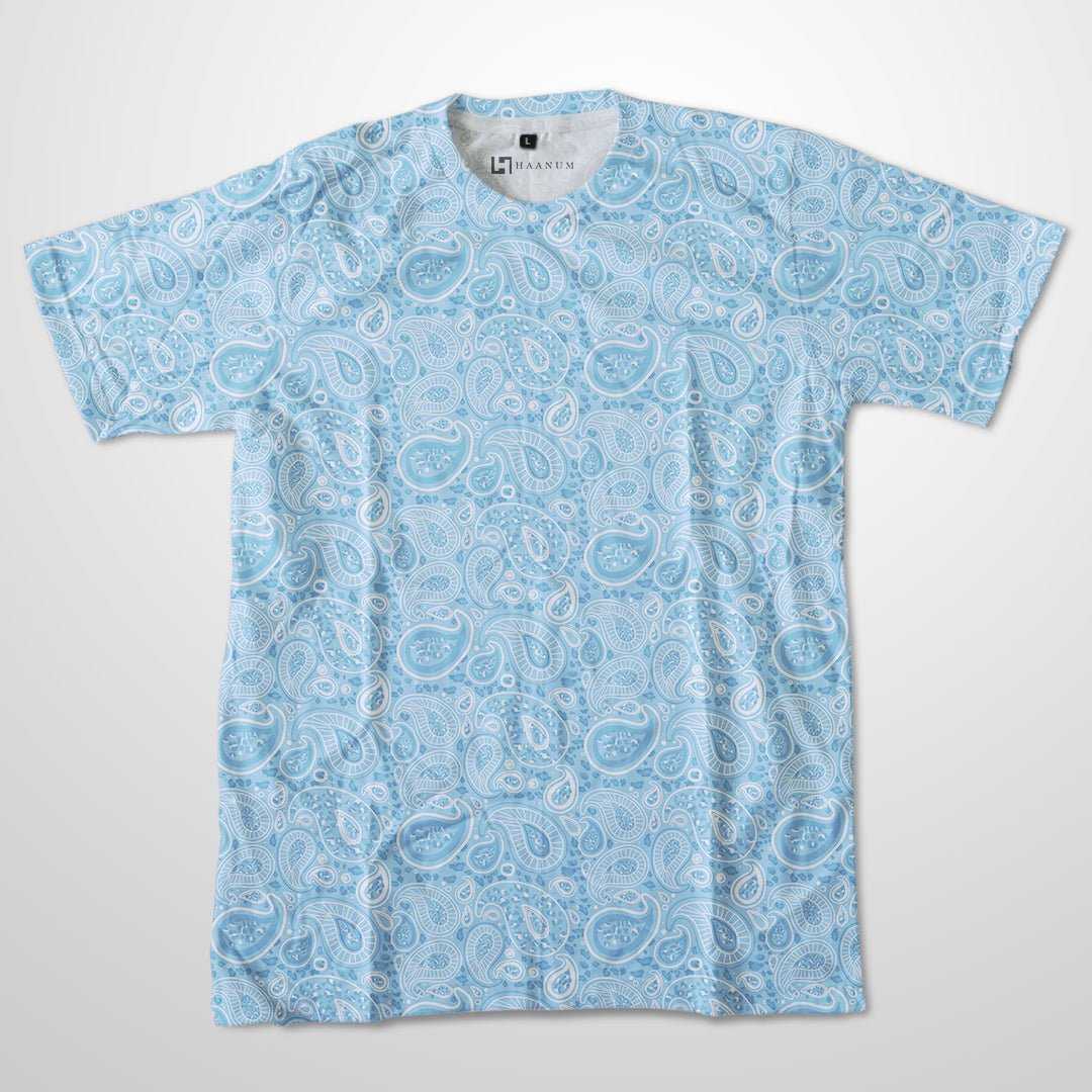 Block Print Pattern Full Print Half Sleeve Unisex T-Shirt - Haanum