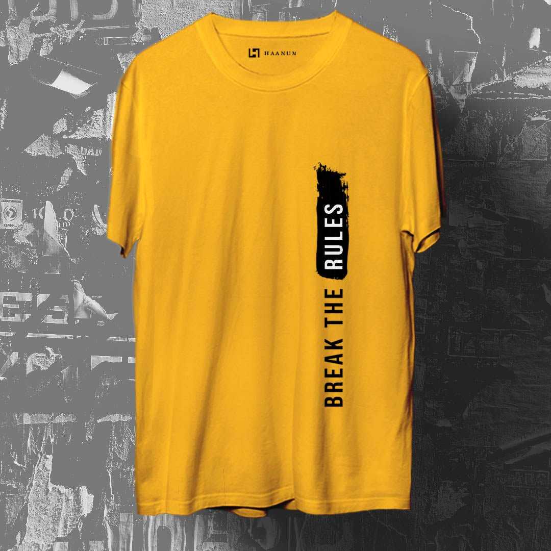 Break The Rules Crew Neck Half Sleeve Unisex T-Shirt - Haanum
