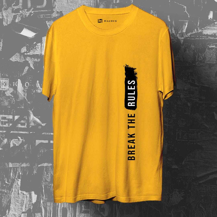 Break The Rules Crew Neck Half Sleeve Unisex T-Shirt - Haanum