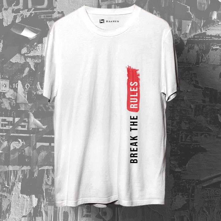 Break The Rules Crew Neck Half Sleeve Unisex T-Shirt - Haanum