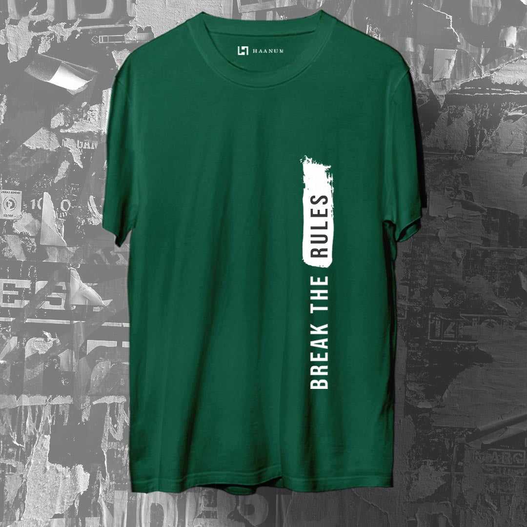 Break The Rules Crew Neck Half Sleeve Unisex T-Shirt - Haanum