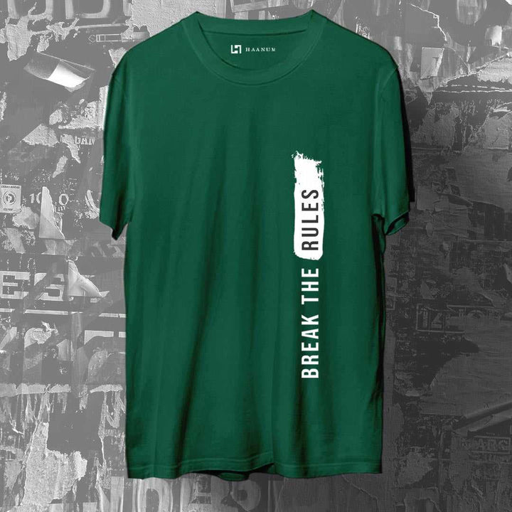 Break The Rules Crew Neck Half Sleeve Unisex T-Shirt - Haanum