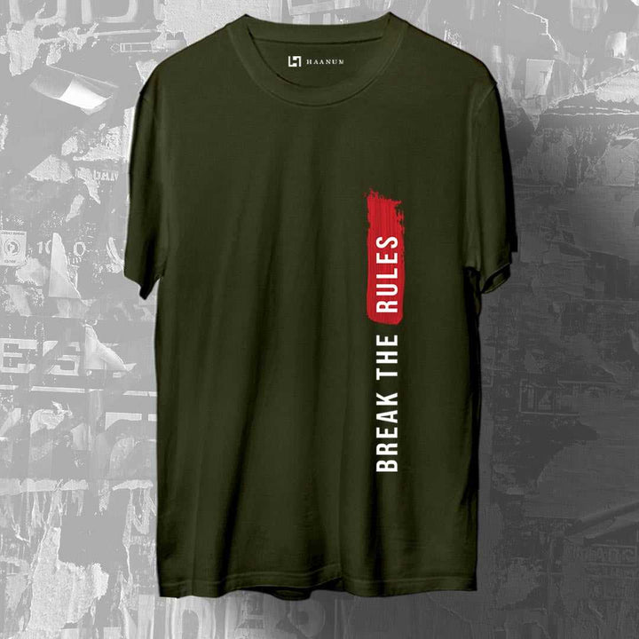 Break The Rules Crew Neck Half Sleeve Unisex T-Shirt - Haanum