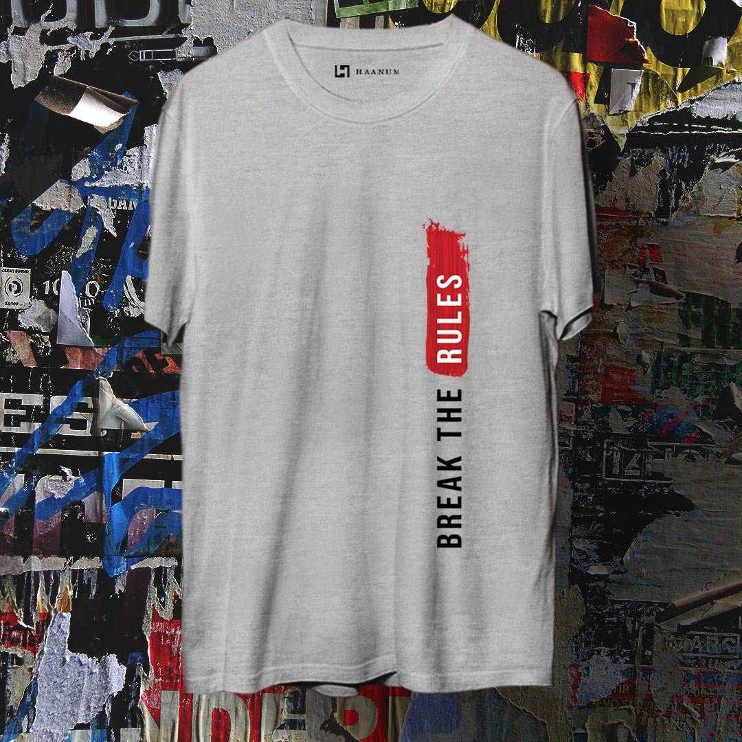 Break The Rules Crew Neck Half Sleeve Unisex T-Shirt - Haanum