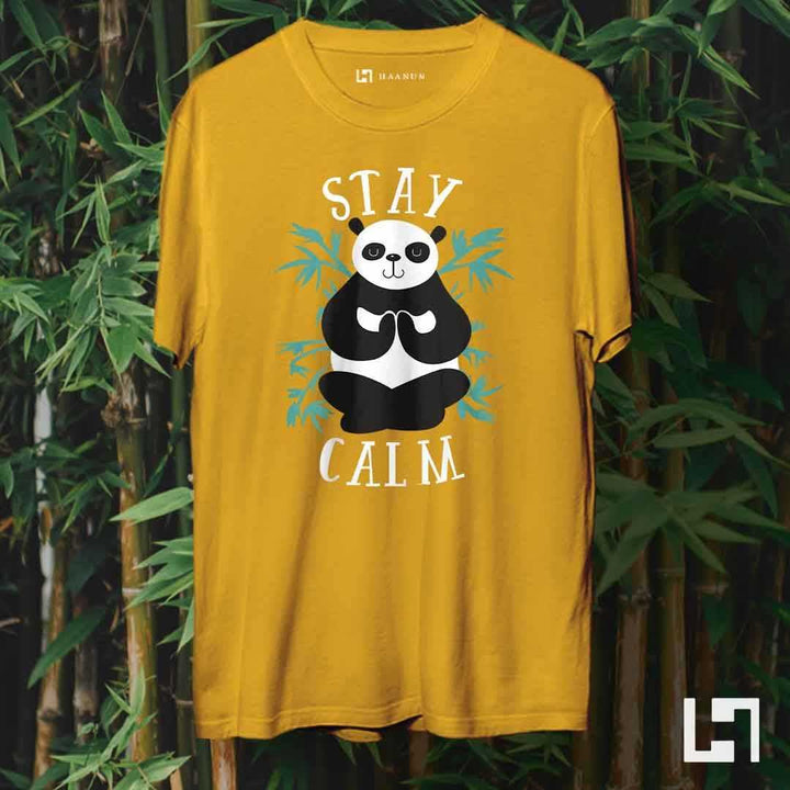 Calm Panda Crew Neck Sleeve Unisex T-Shirt - Haanum