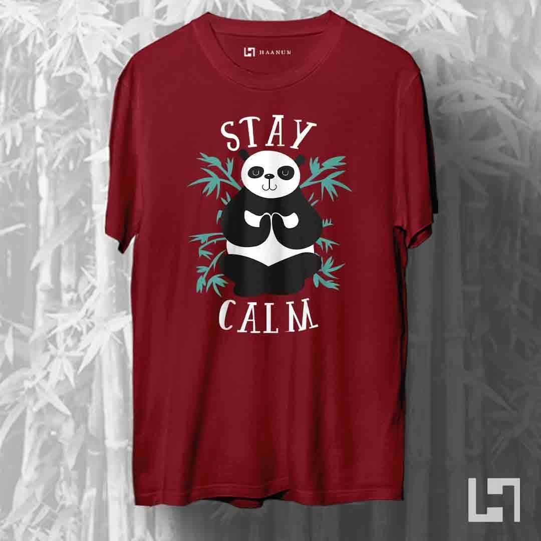 Calm Panda Crew Neck Sleeve Unisex T-Shirt - Haanum