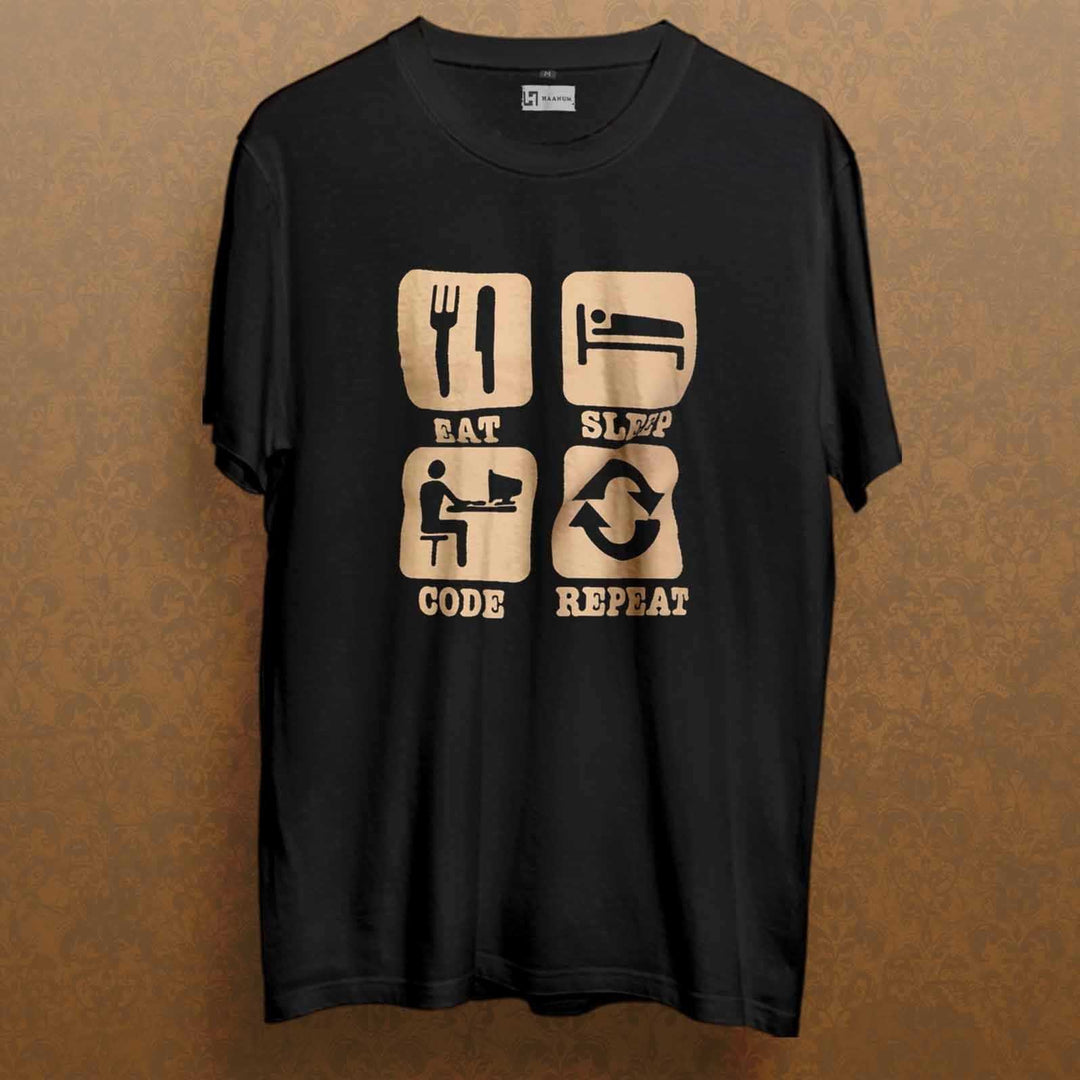 Coder Crew Neck Sleeve Unisex T-Shirt - Haanum