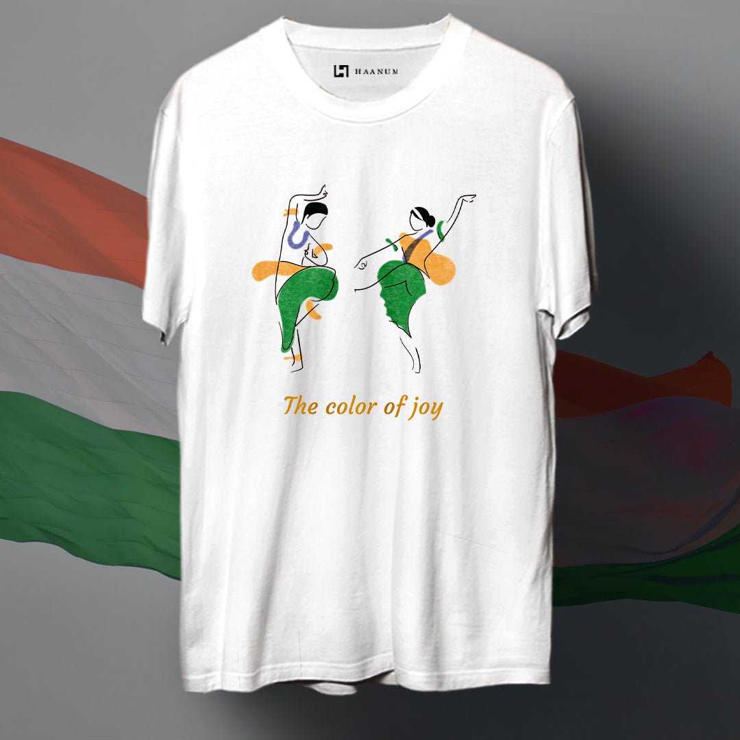 Colours of India Crew Neck Half Sleeve Unisex T-Shirt - Haanum