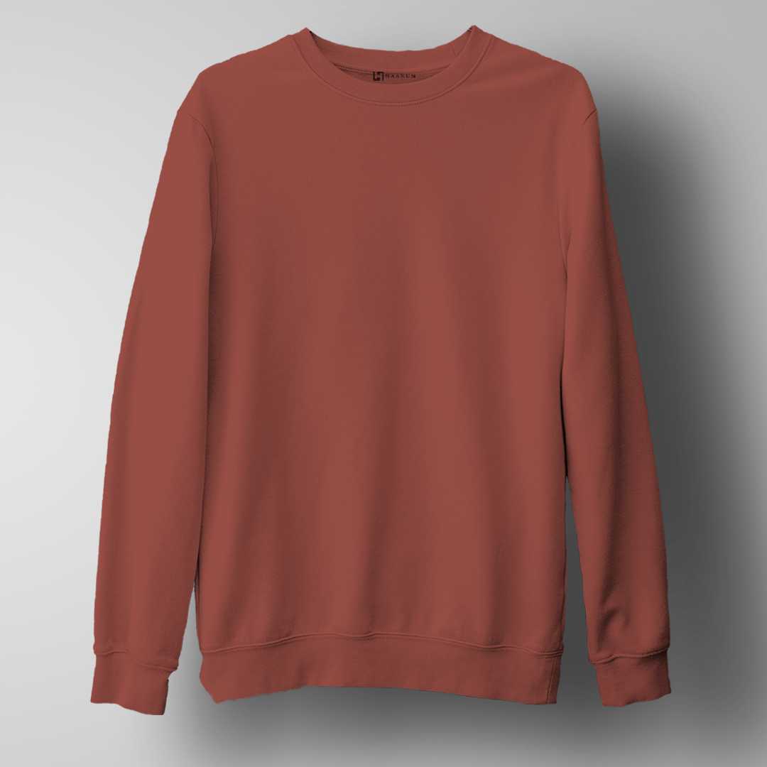 Coral Red Unisex Sweatshirt Plain - Haanum