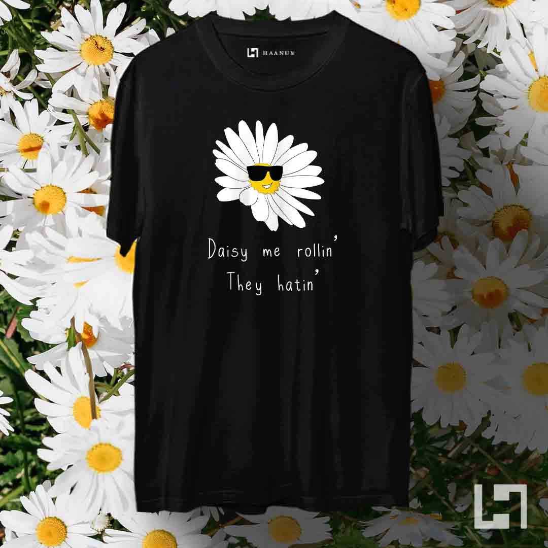 Daisy Me Rolling Crew Neck Sleeve Unisex T-Shirt - Haanum