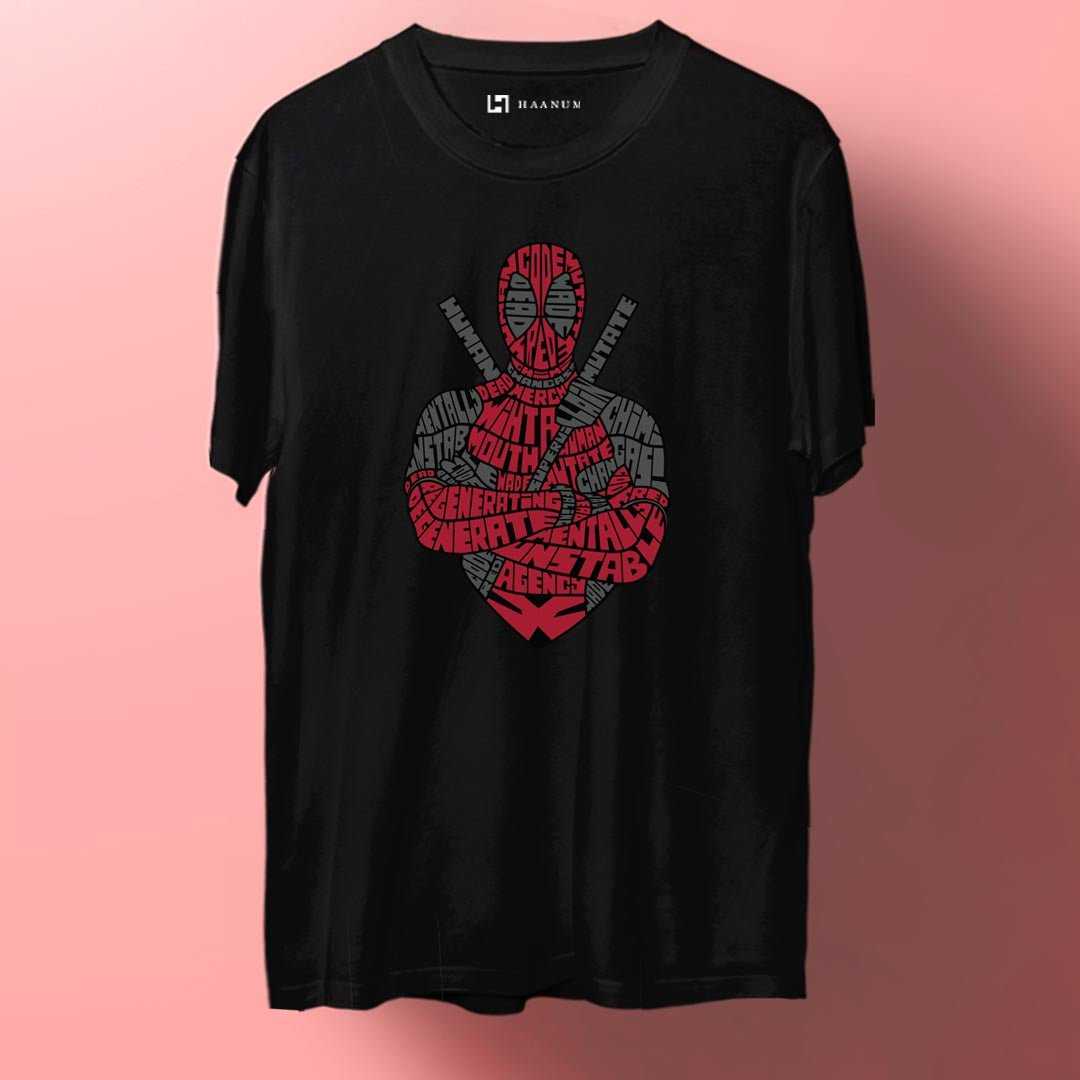Deadpool Crew Neck Half Sleeve Unisex T-shirt - Haanum