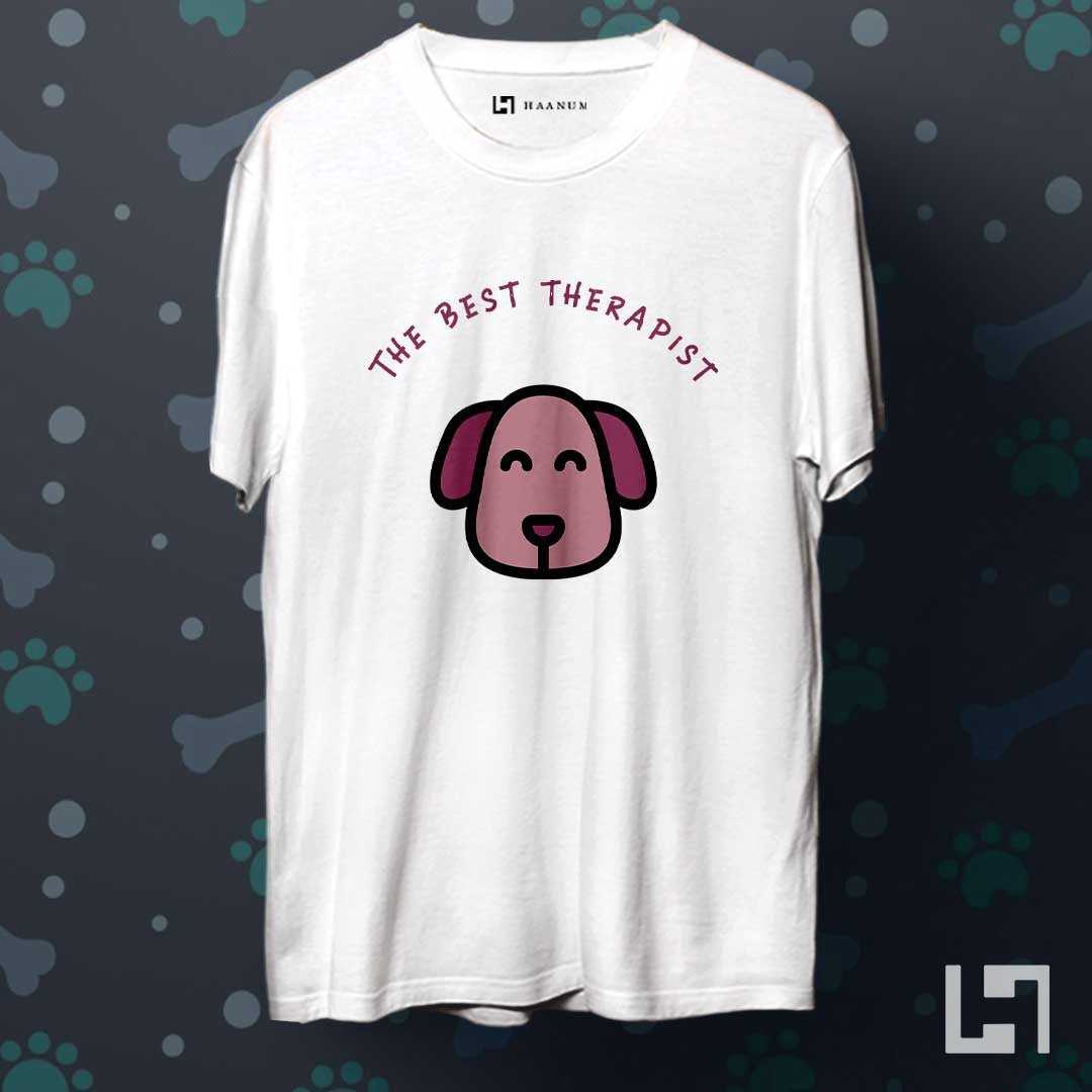Dog Therapist Crew Neck Half Sleeve Unisex T-Shirt - Haanum