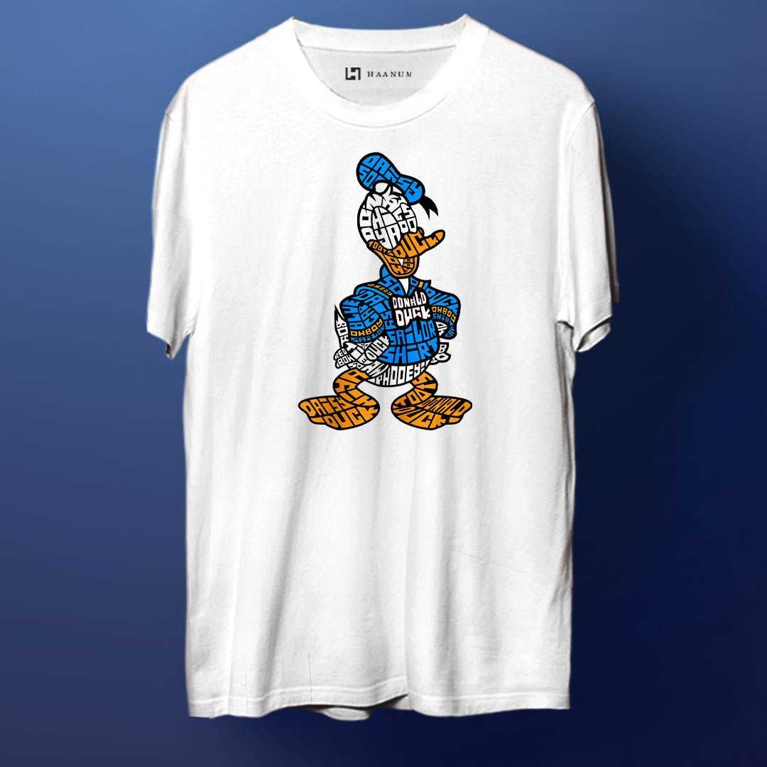 Donald Duck Crew Neck  Half Sleeve Unisex T-shirt