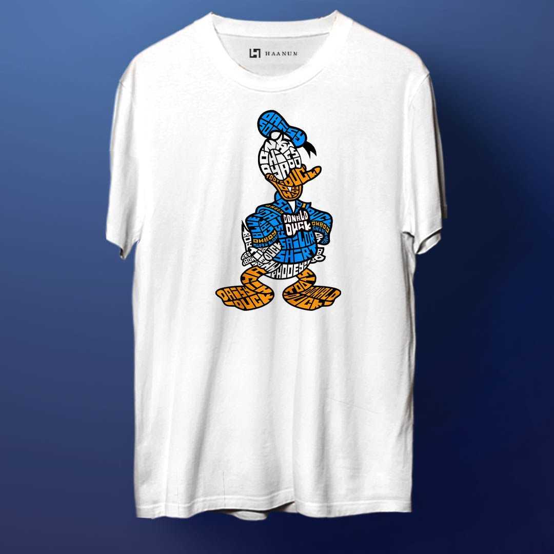 Donald Duck Crew Neck Half Sleeve Unisex T-shirt - Haanum