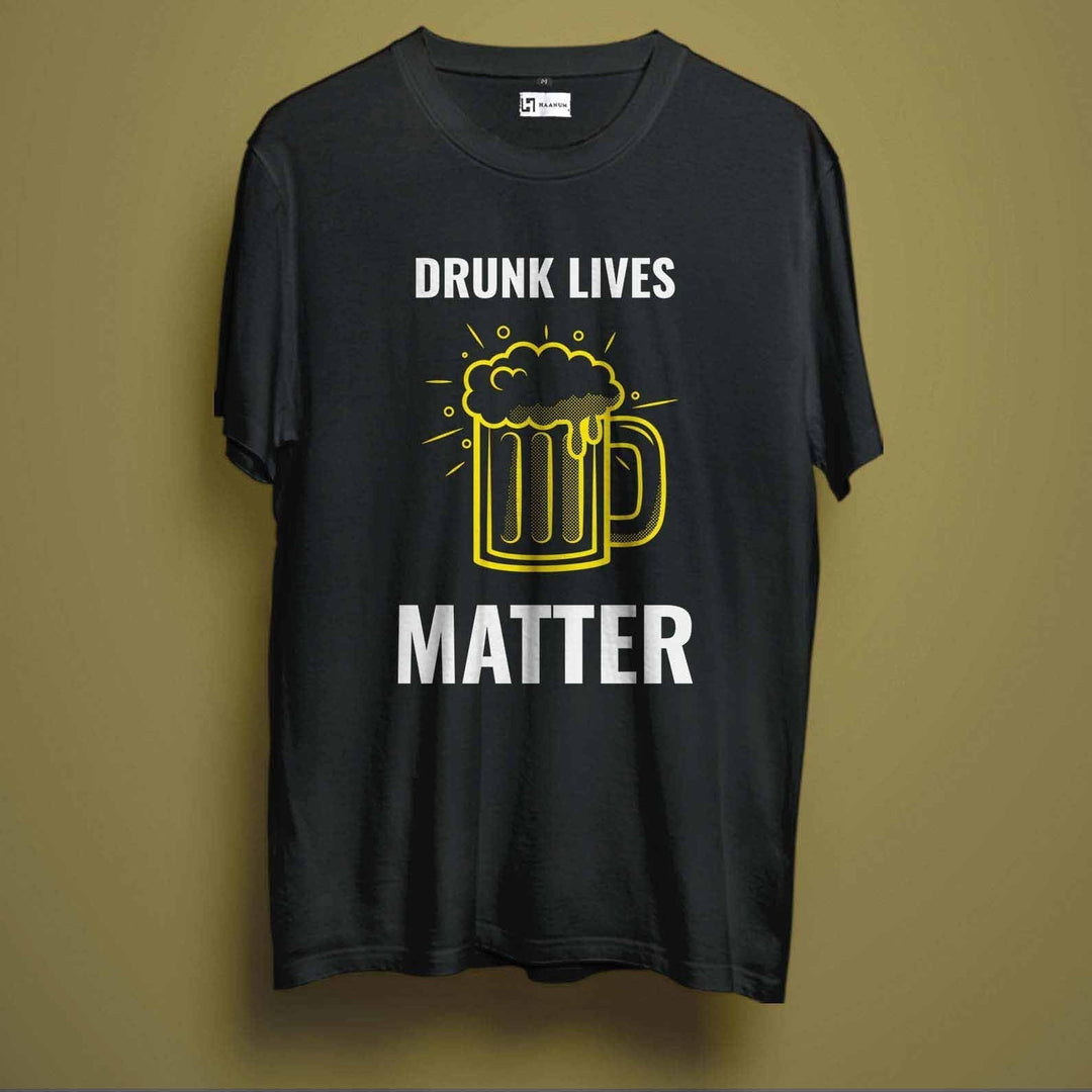 Drunk Lives Matter Crew Neck Sleeve Unisex T-Shirt - Haanum