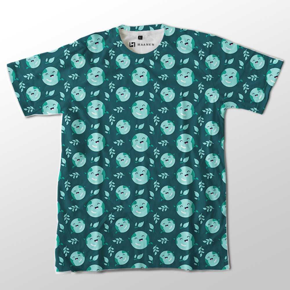 Earth Full Print Half Sleeve Unisex T-Shirt