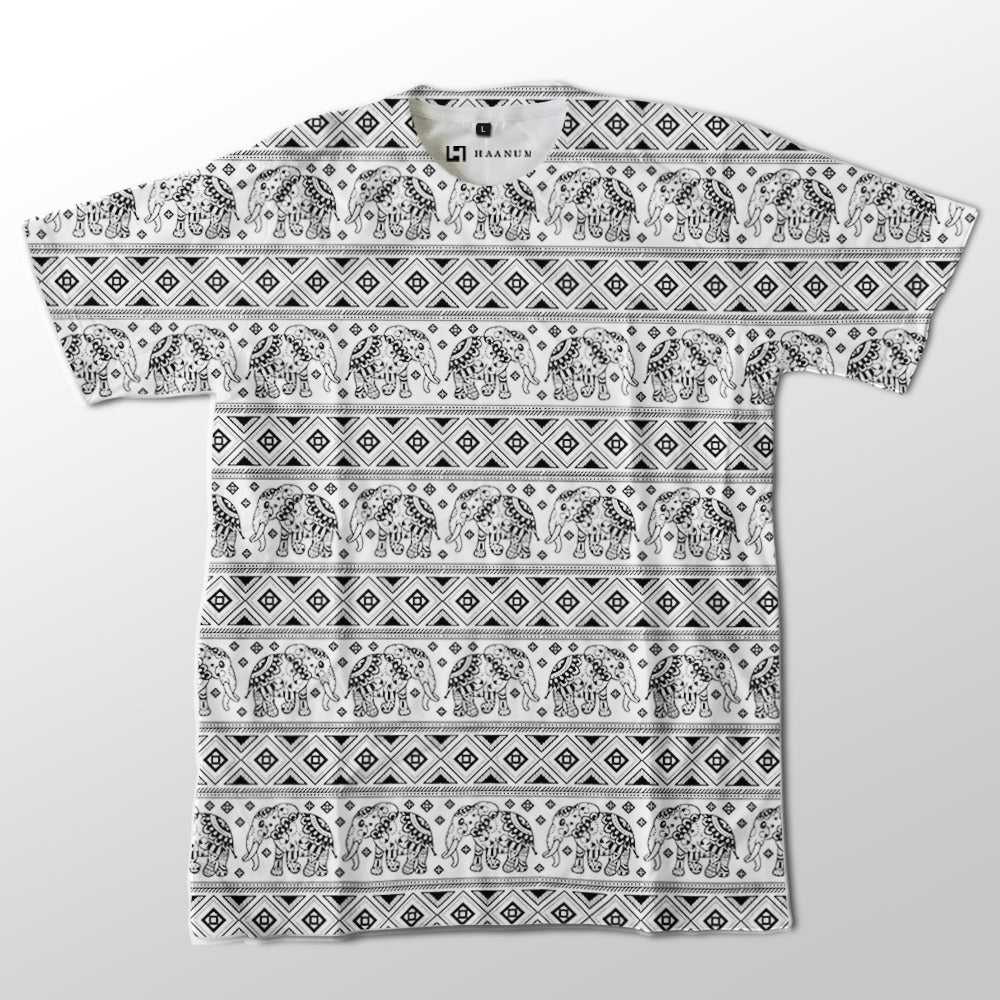 Elephant Full Print Half Sleeve Unisex T-Shirt - Haanum