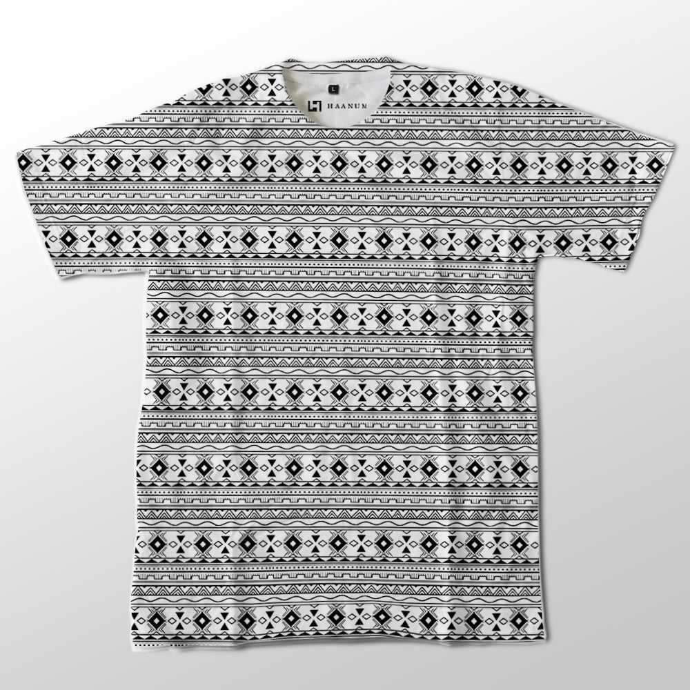 Ethnic Pattern Full Print Half Sleeve Unisex T-Shirt - Haanum
