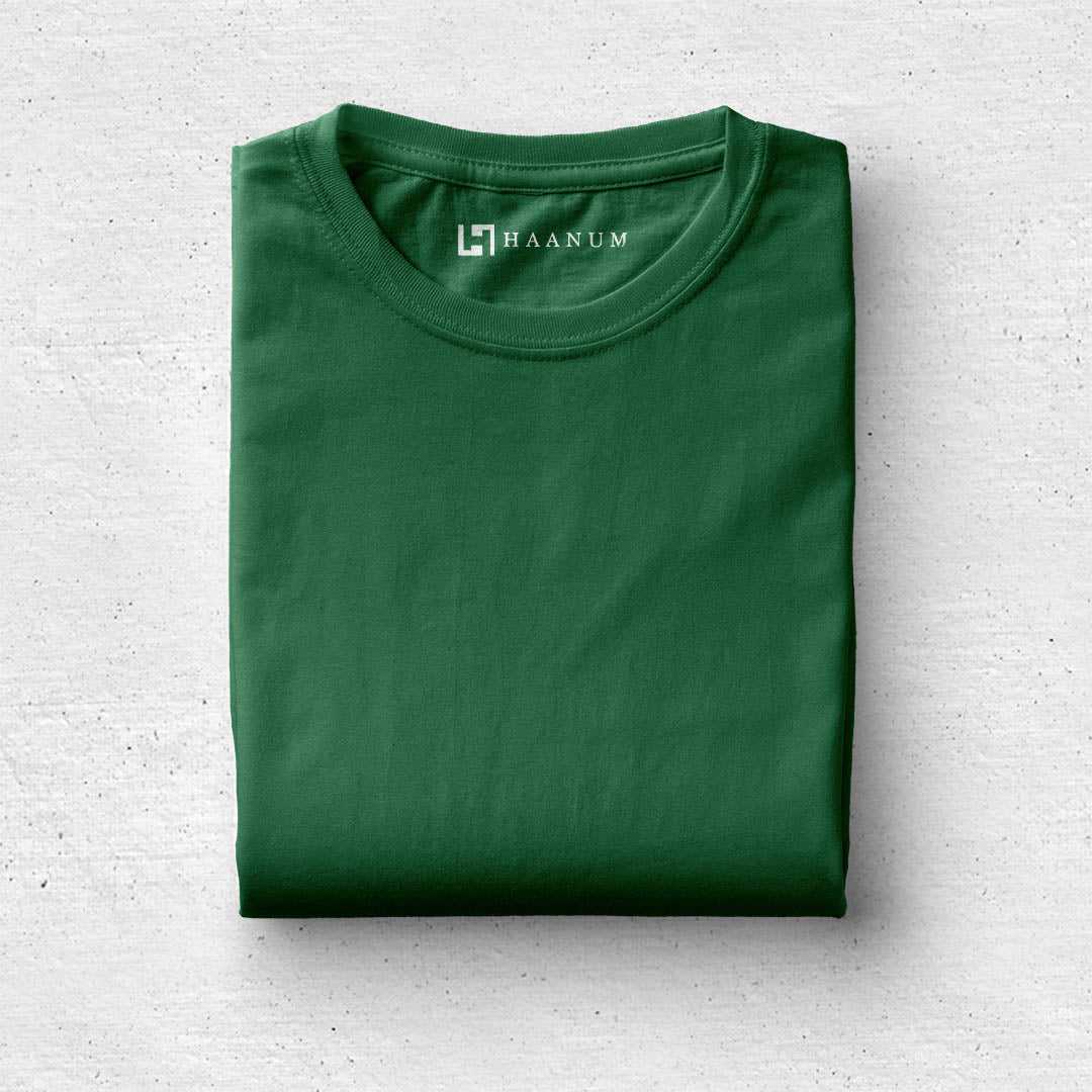 Green Crew Neck Half Sleeve Unisex T-Shirt - Haanum