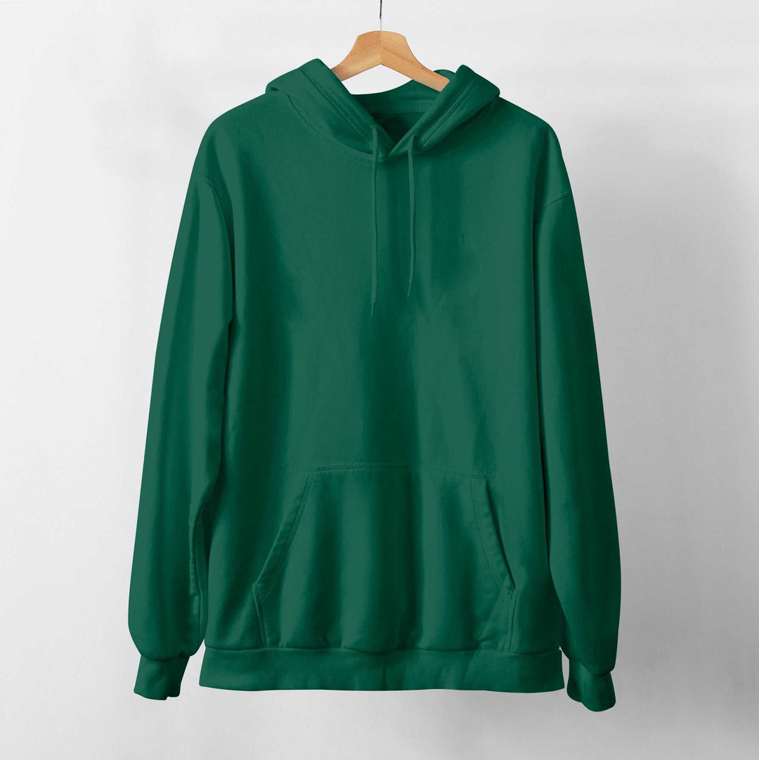 Green Unisex Hoodie Plain - Haanum