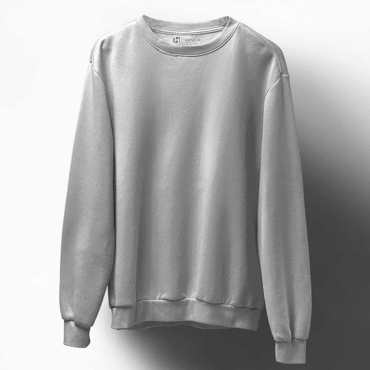 Grey Unisex Sweatshirt Plain - Haanum