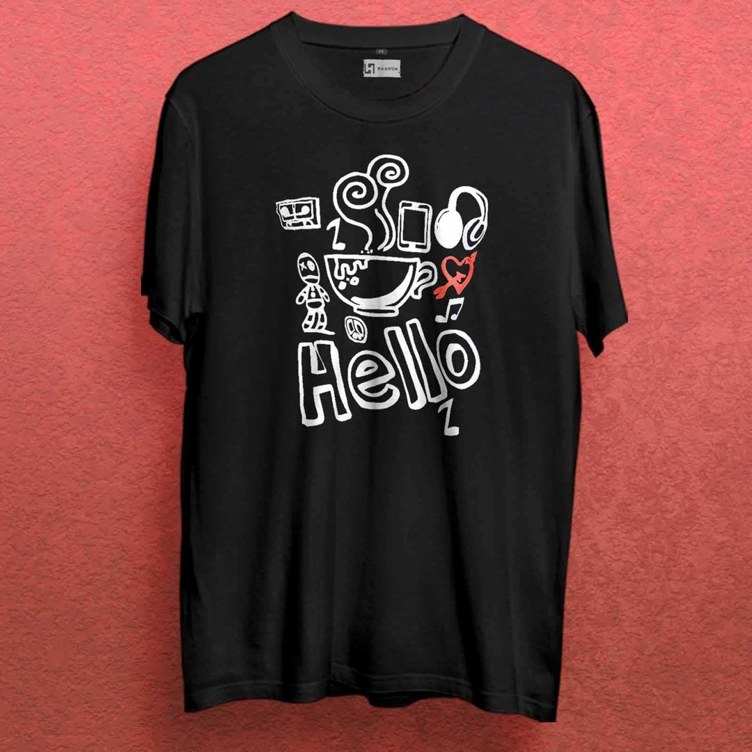 Hello Crew Neck Sleeve Unisex T-Shirt - Haanum