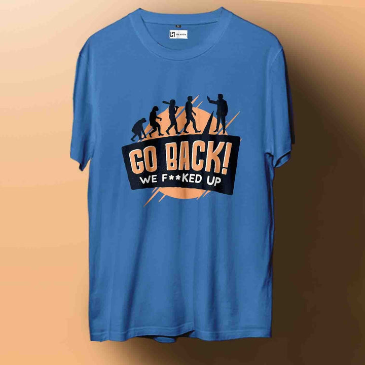 Humans Go Back Crew Neck Sleeve Unisex T-Shirt - Haanum