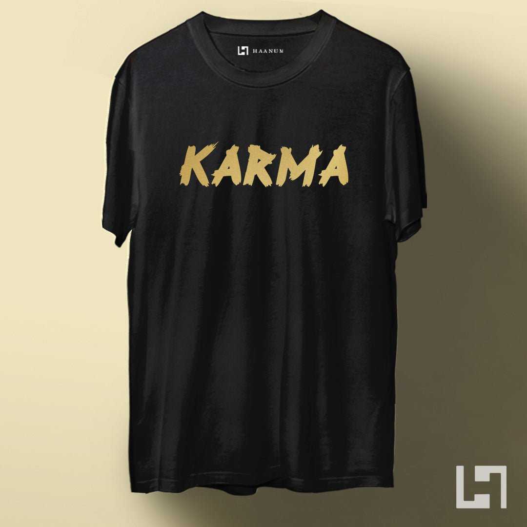 Karma Crew Neck Sleeve Unisex T-Shirt - Haanum